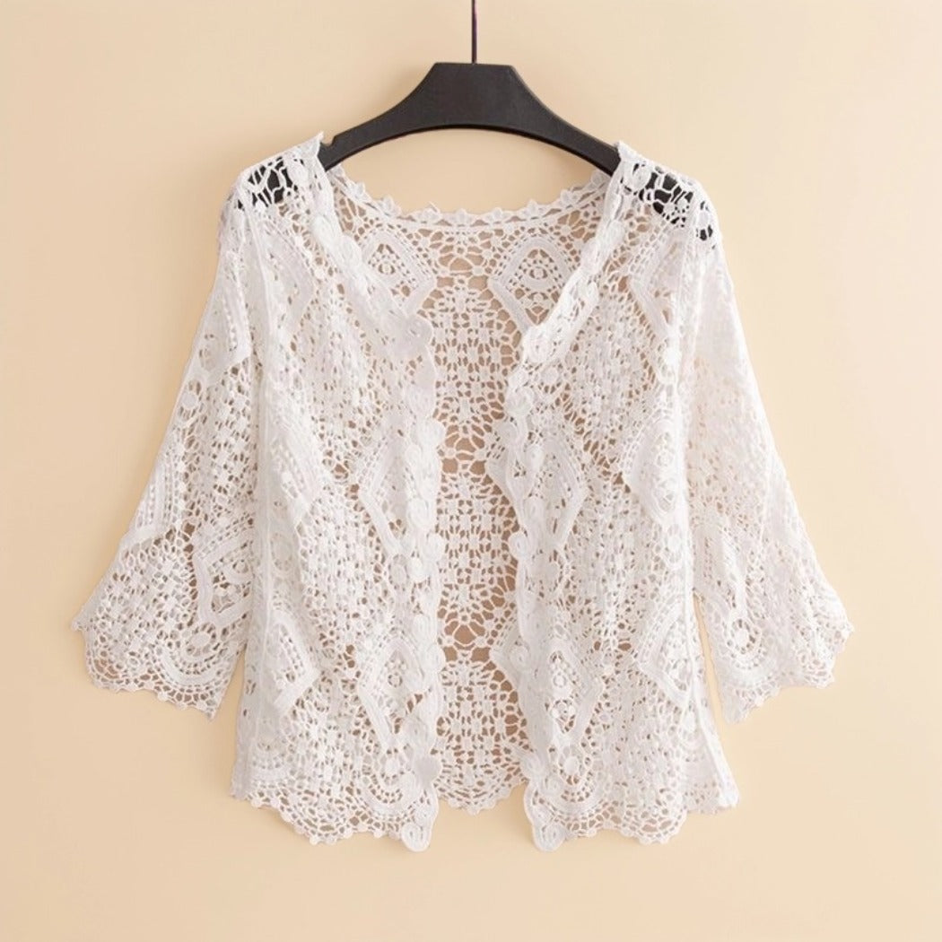Crosa - Sheer Crochet Cardigan – Ethereal Summer Cover-Up