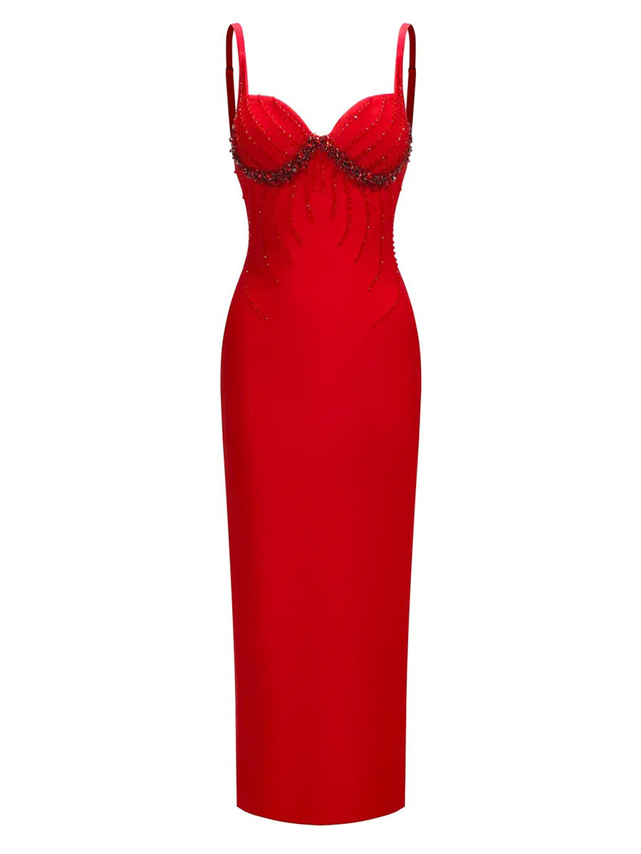 Emery Midi Dress In Red
