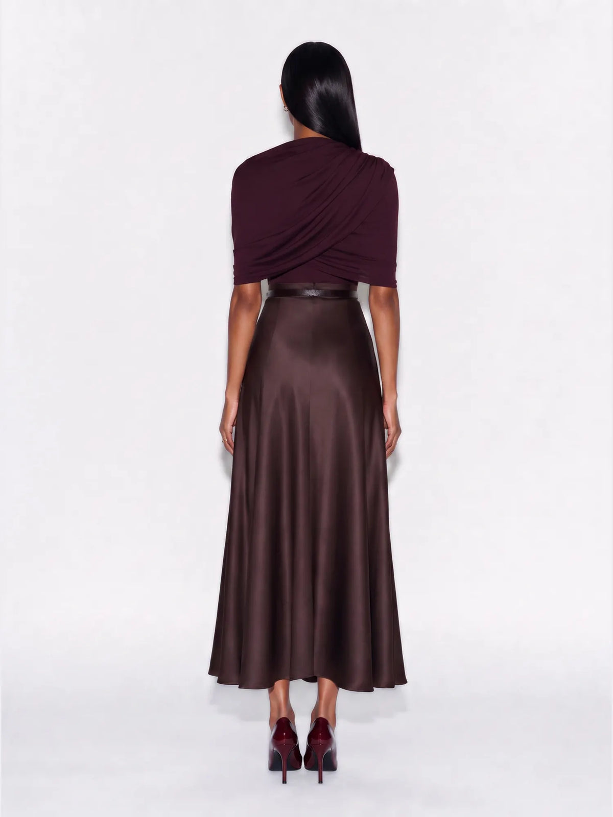 Azalea Leather-Panelled Maxi Dress