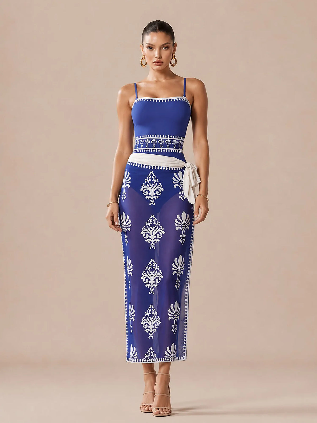 Nora Ethnic-style Printed Swimsuit Set