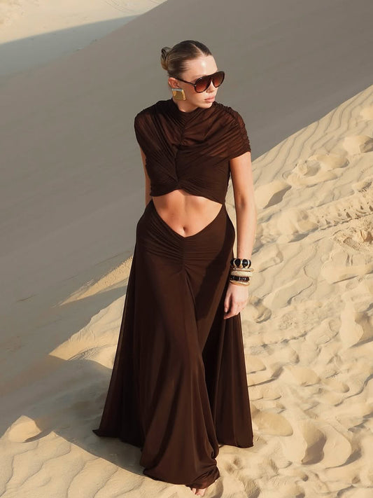 Lucy Tulle Cutout Maxi Dress