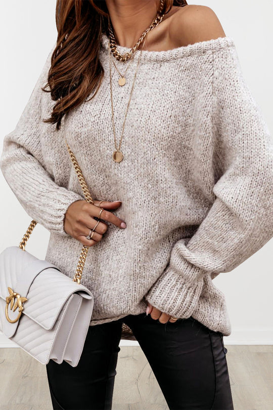 Women  Ribbed Knitted Oversized Pullover Sweater