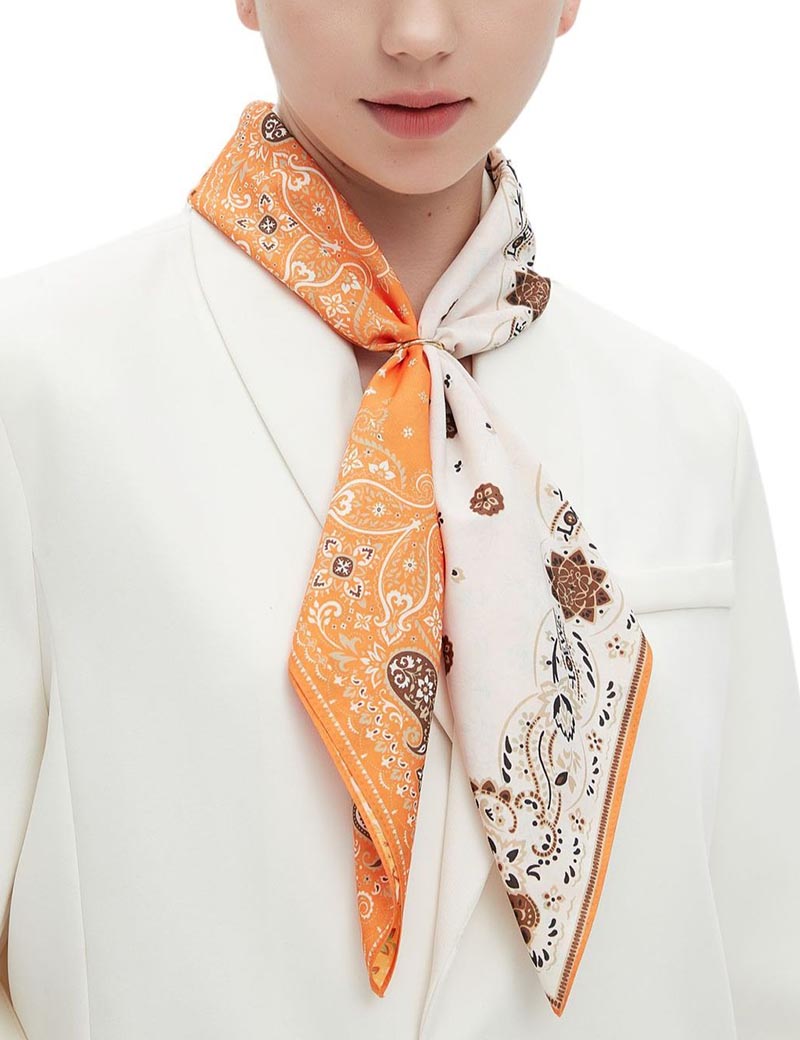 Retro Patchwork Paisley Square Satin Scarf