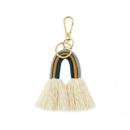 New Creative Pendant Bohemian Tassel Bag Pendant Rainbow Keychain