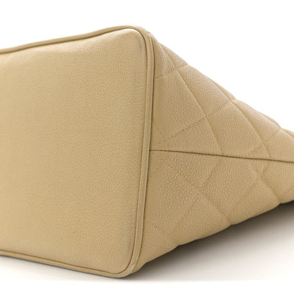 Caviar Quilted Medallion Tote Beige