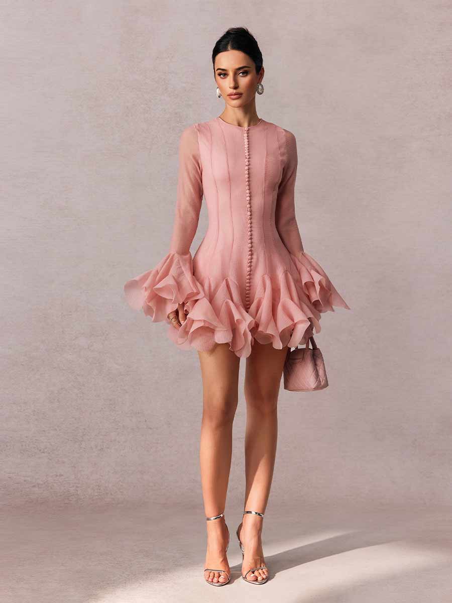 Katalina Semi-sheer Flare Mini Dress