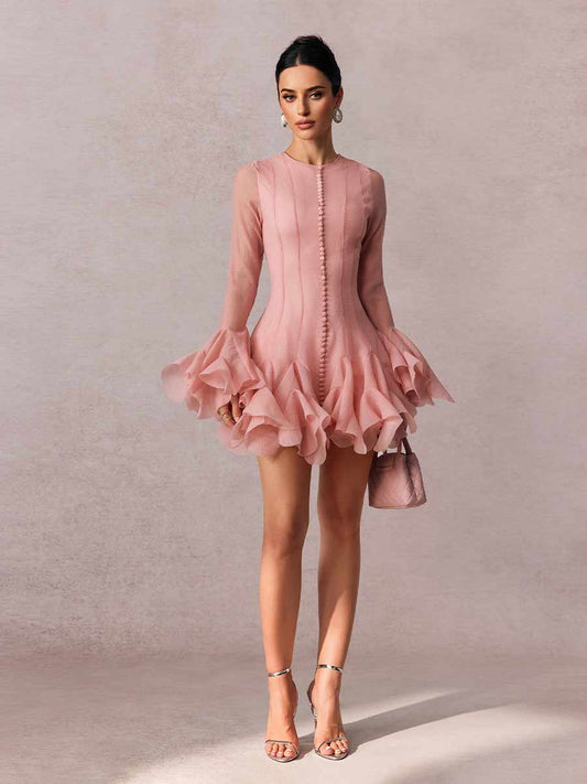 Katalina Semi-sheer Flare Mini Dress