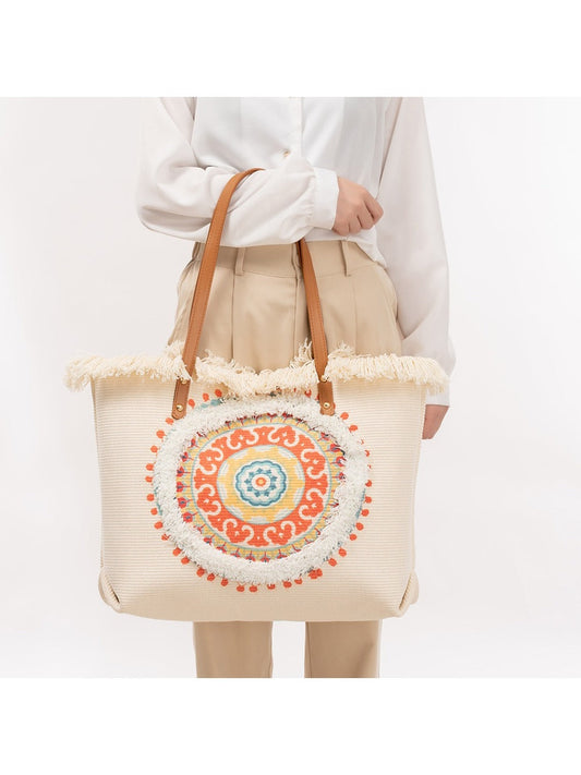 Cosbai - Boho Fringe Tote Bag