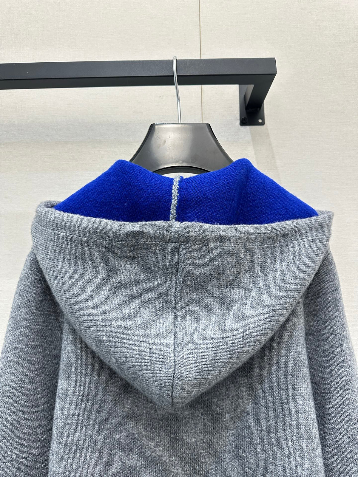 Celin Embroidered Hooded Sweater Grey Wool 346091
