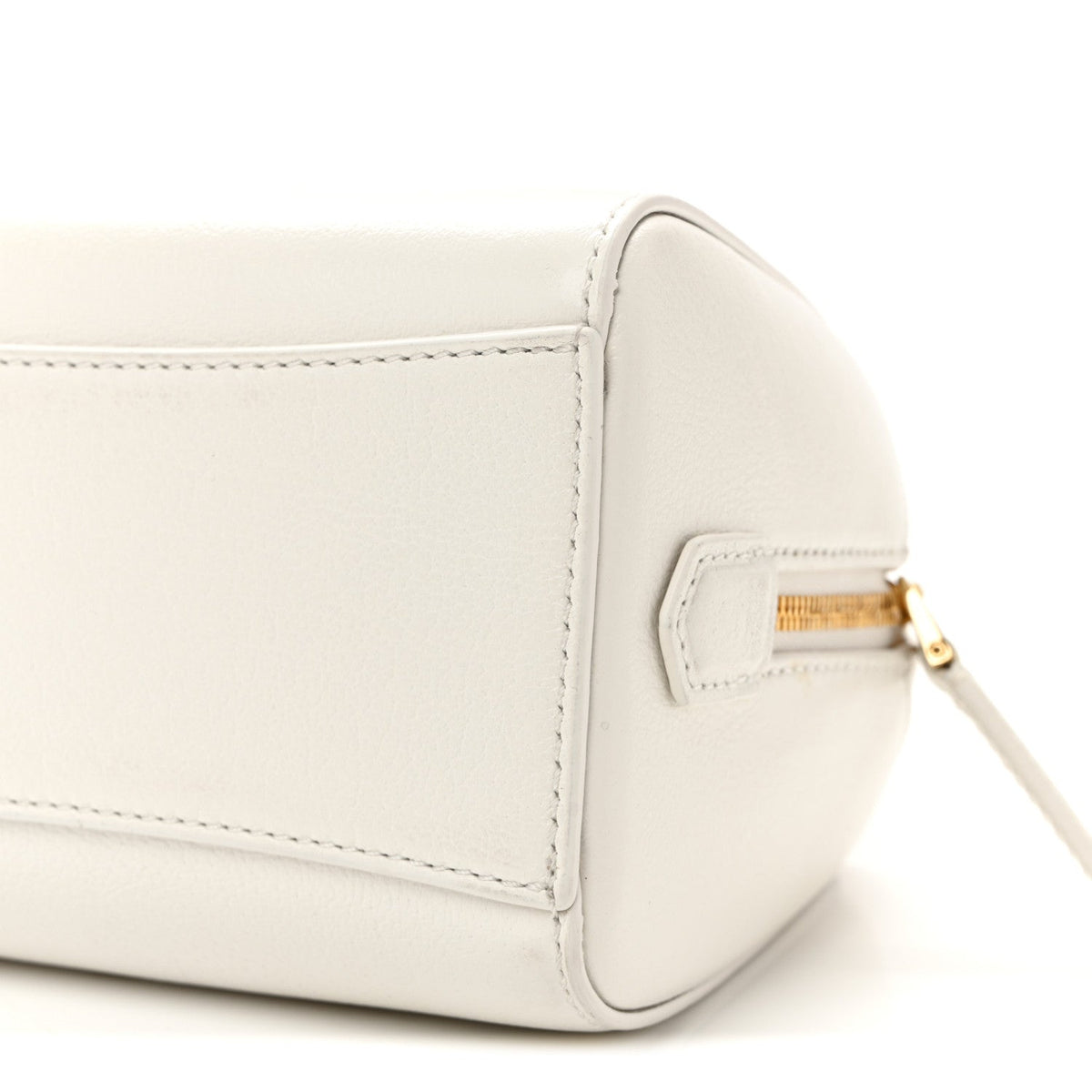 Tumbled Buffalo Micro Antigona Cube Bag White