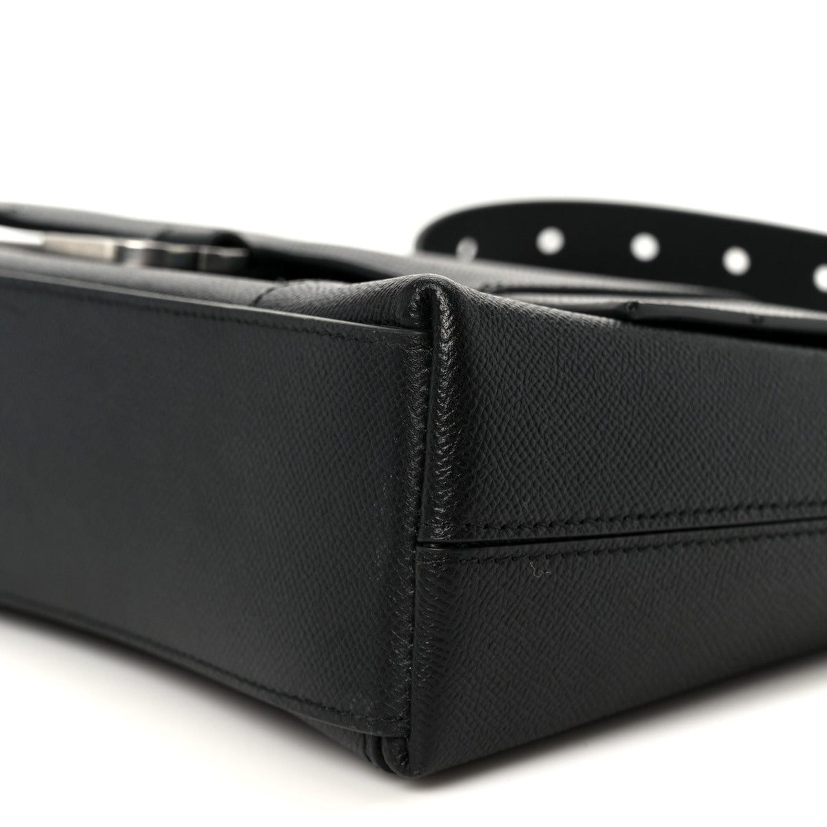 Semi Matte Soft Textured Calfskin Downtown Shoulder Bag Black