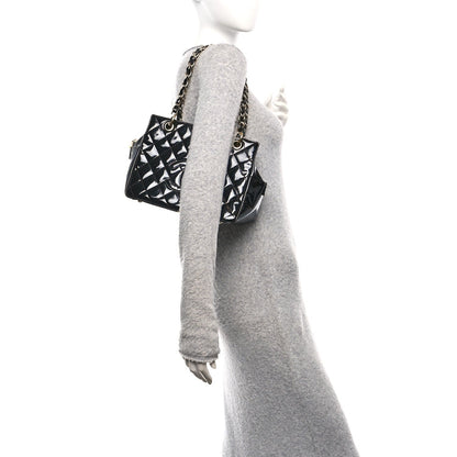 Patent Quilted Petit Timeless Tote PTT Black