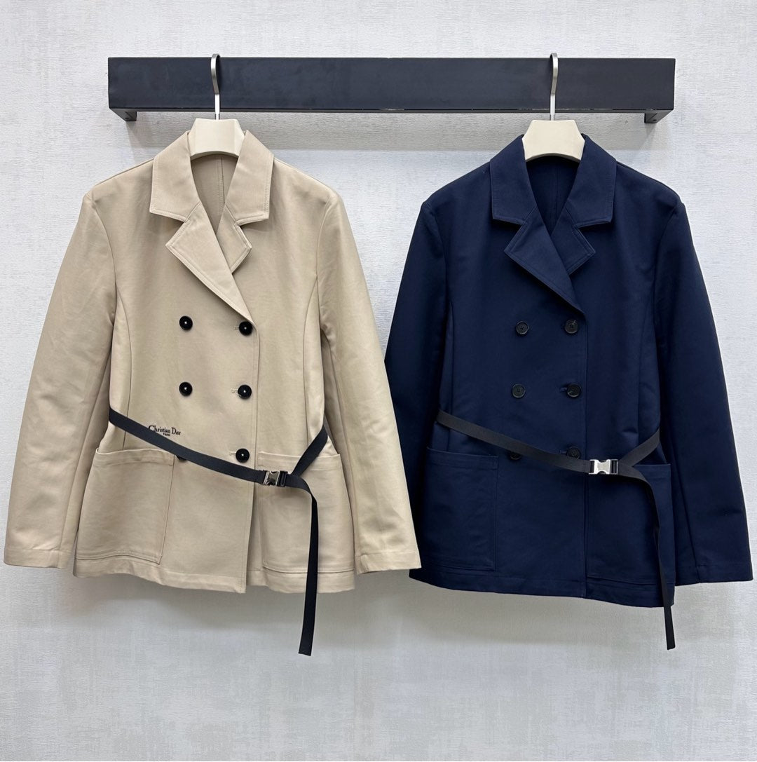 CD 26s Trench Coat Dark Blue Cotton 349778