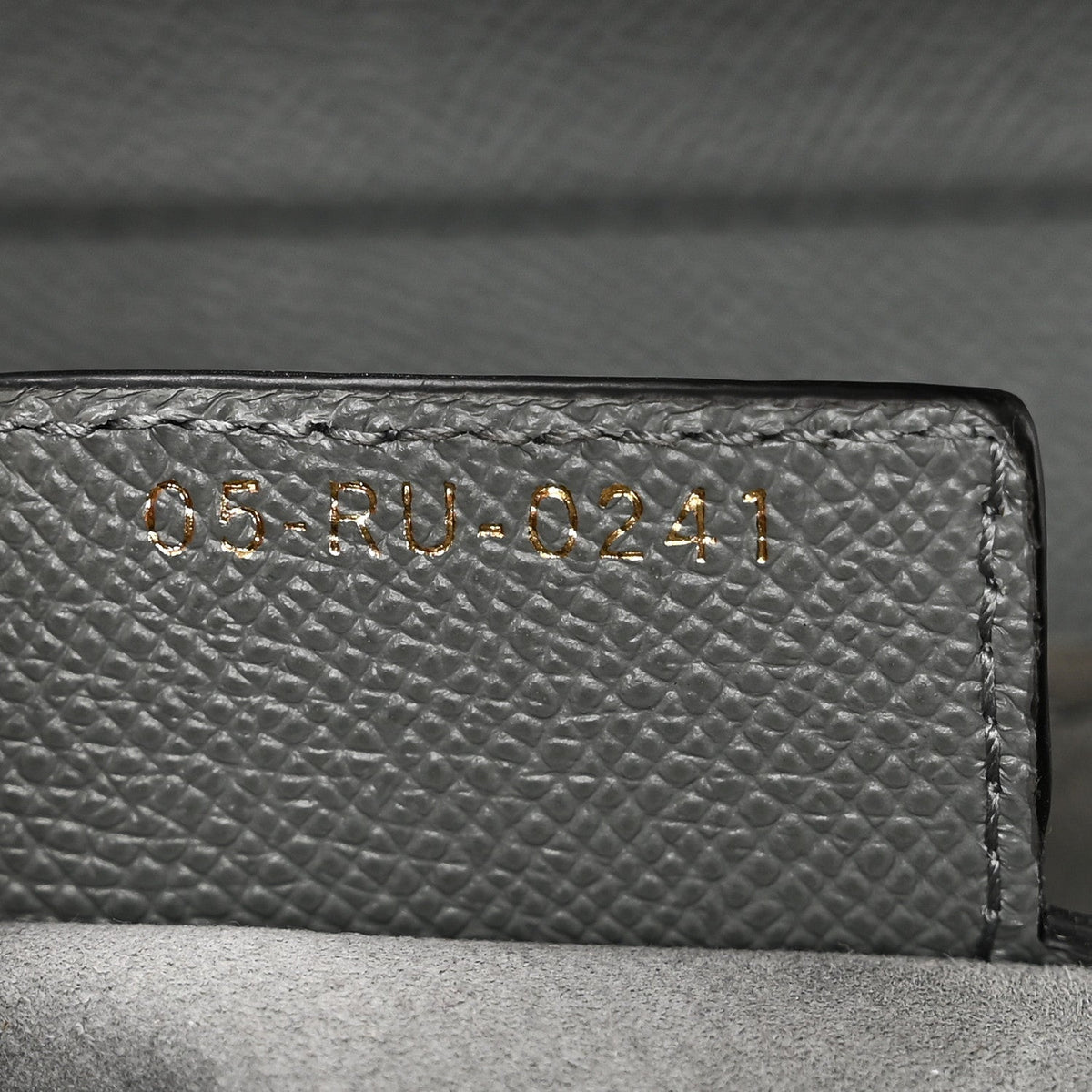 Grained Calfskin Saddle Bag Grey Stone