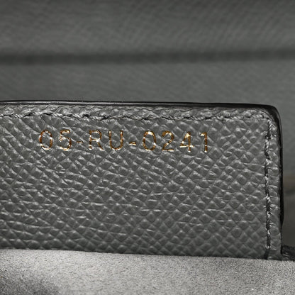 Grained Calfskin Saddle Bag Grey Stone