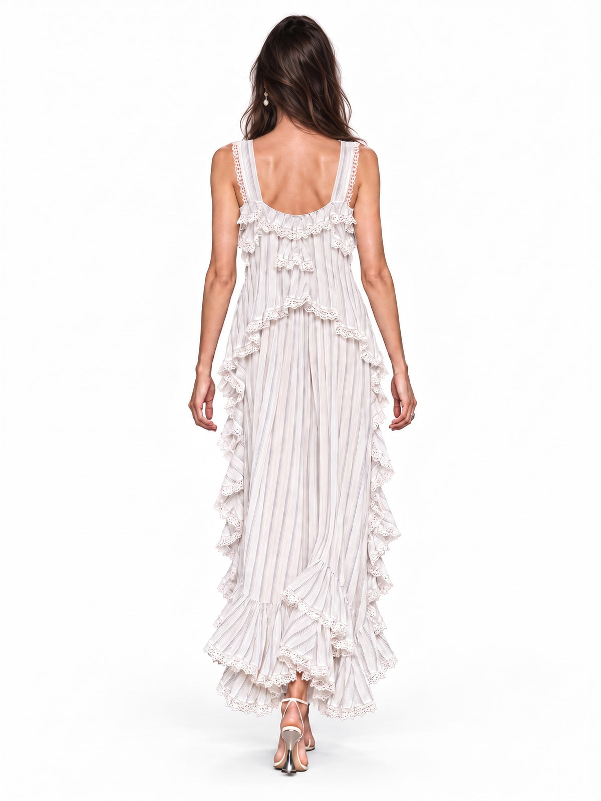 Fiona Lace-Striped Maxi Dress