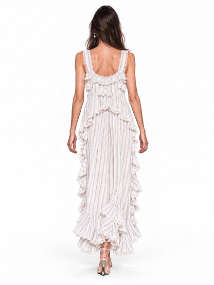 Fiona Lace-Striped Maxi Dress