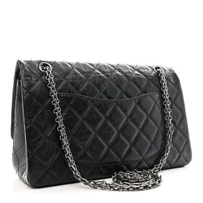 Aged Calfskin Quilted 2.55 Reissue 226 Flap Black