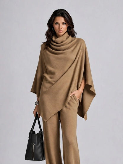 Samantha Cape-style Top and Wide-leg Trousers Set