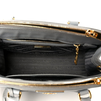 Saffiano Lux Small Galleria Double Zip Tote Granito