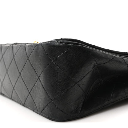 Lambskin Quilted Small Single Flap Black