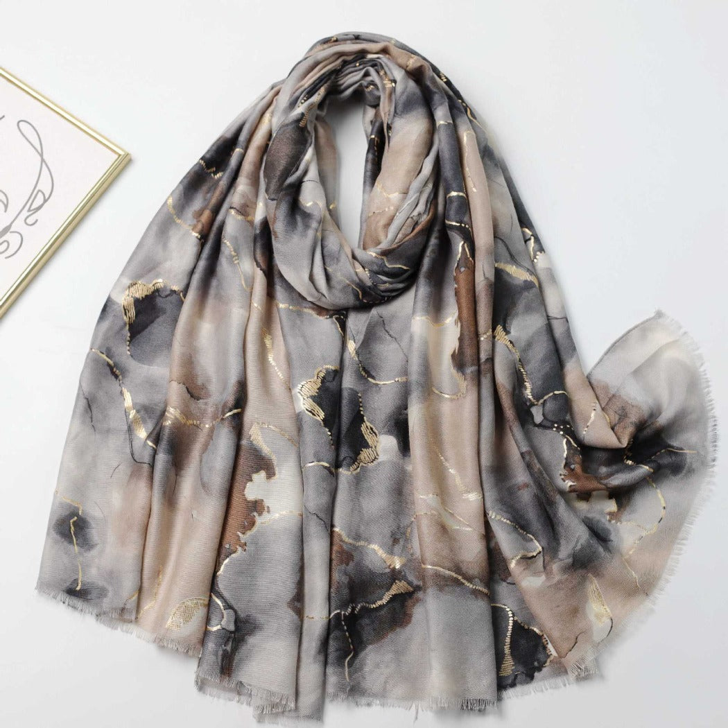 Scarvii -  Shimmer Print Scarf - Elegant &amp; Trendy