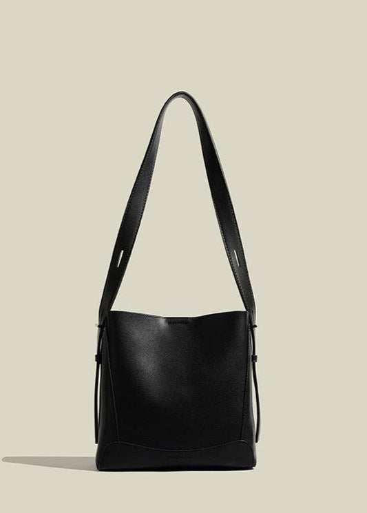 Commuter Bucket Bag Genuine Leather Minimalist Design