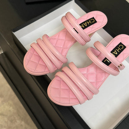 CC 26C Double C Strap Sandals PInk Sheepskin