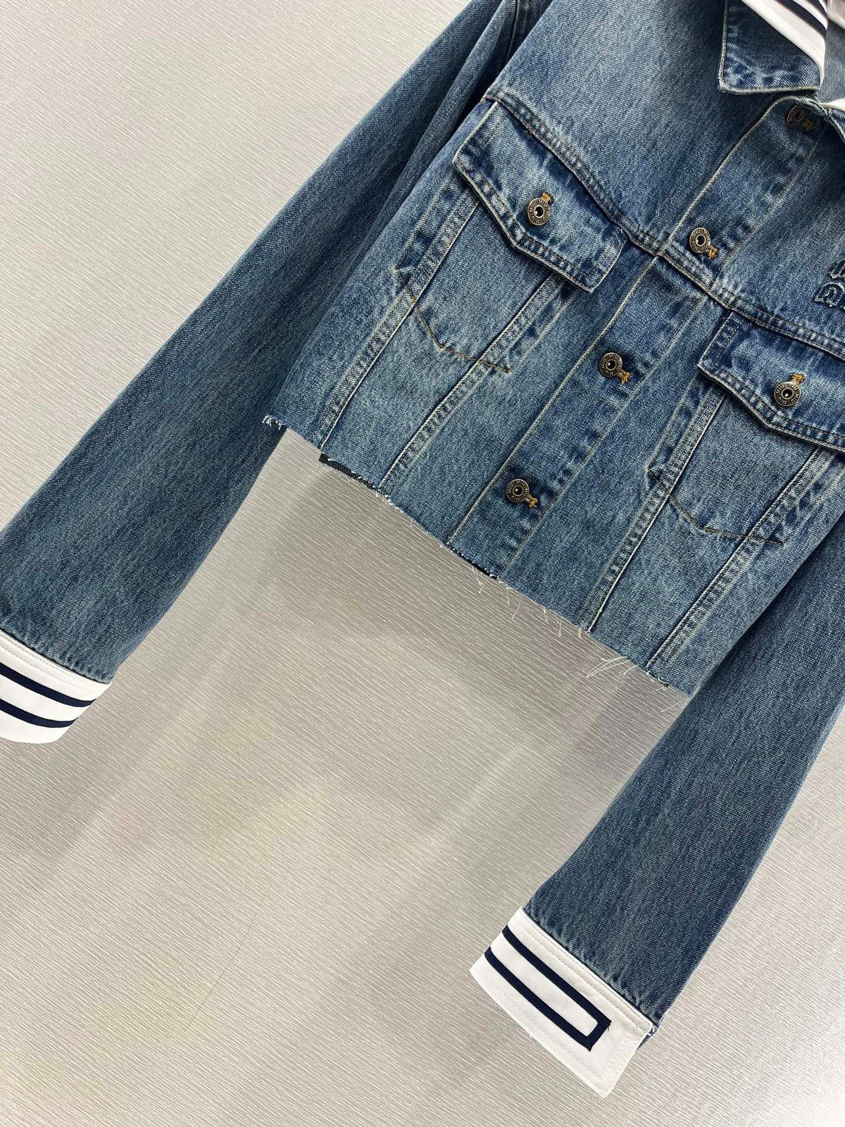 MIUMIU DENIM JACKET AND SKIRT SET 274644