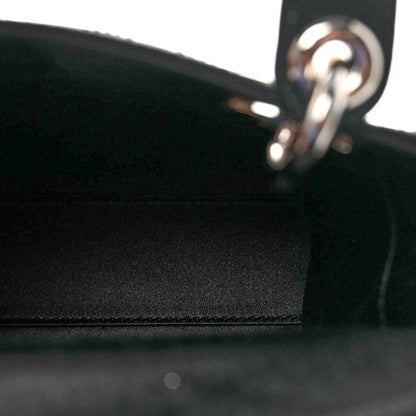 Satin Crystal Cannage Mini Lady Dior Black