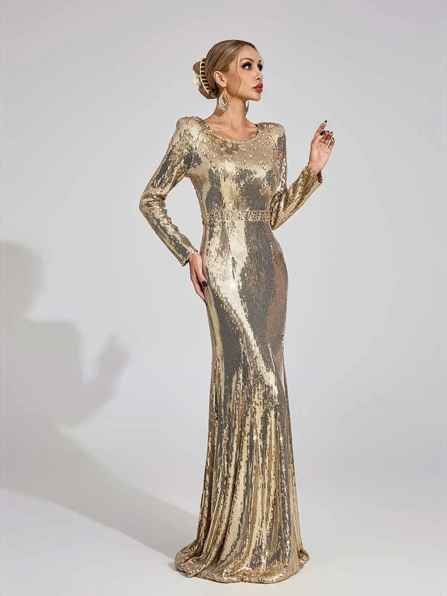 Alora Sequined Maxi Dress
