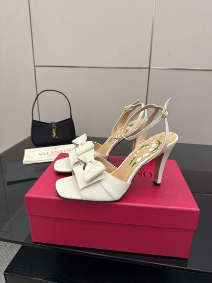 VT Bowow Sandal 95mm Ivory Leather