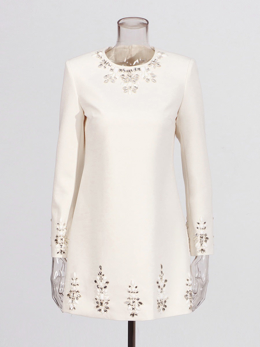 Roselyn Vintage-Style Long-Sleeved A-Line Mini Dress