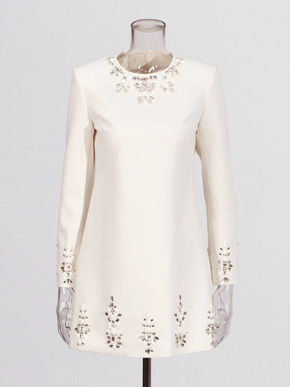 Roselyn Vintage-Style Long-Sleeved A-Line Mini Dress