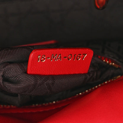 Lambskin Cannage Mini Lady Dior Red