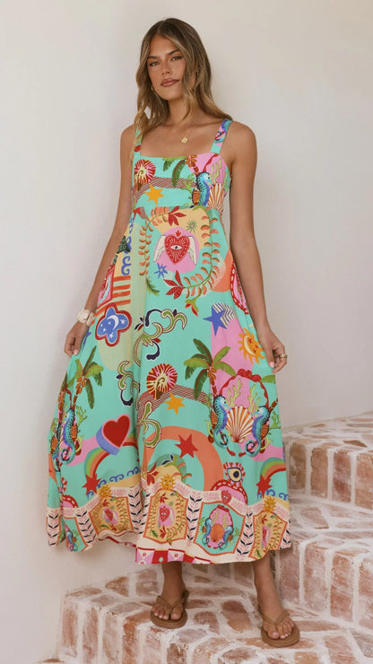 Trish Maxi Dress - Carnival Print