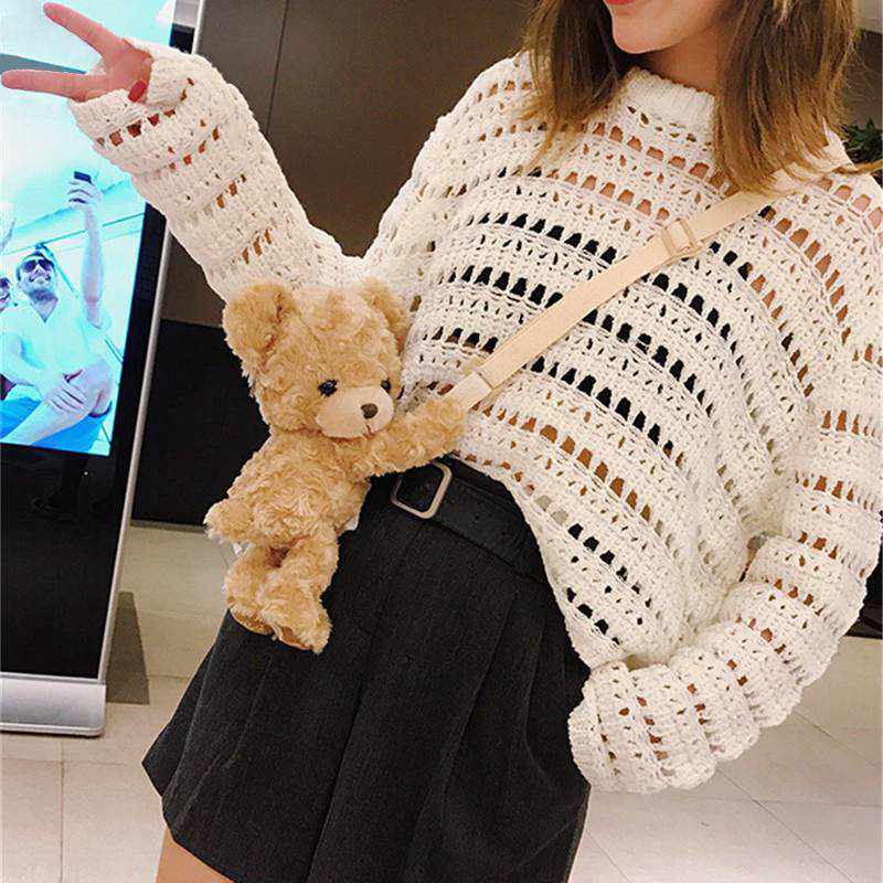 Sky Madrid Teddy Bear Crossbody Bag