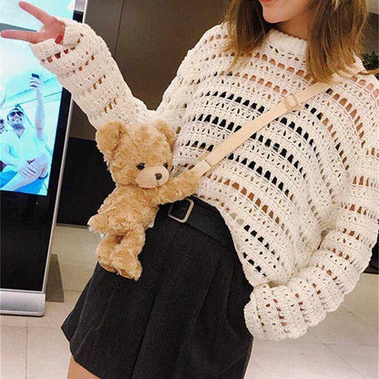 Sky Madrid Teddy Bear Crossbody Bag