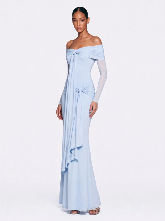 Elizabeth Draped Knot Maxi Dress