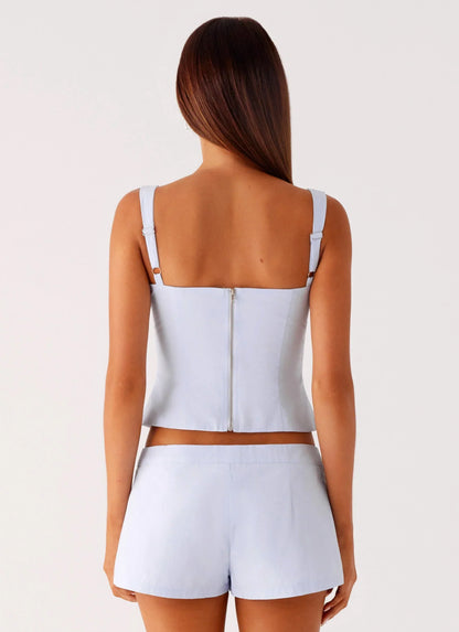 Coastline Bustier Top - Blue