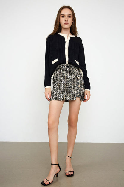 Abigale Beige Check Skirt