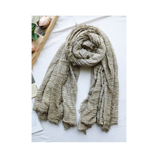 Vintage Solid Color Ramie Cotton Scarf