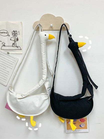 Stylish Contrast Color Duck Canvas Shoulder Bag Accessories