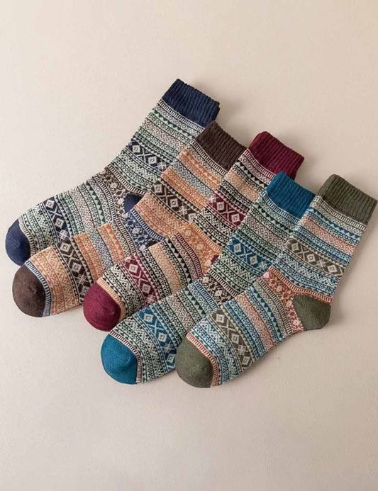 Vintage Casual Thicken Warm Crew Socks
