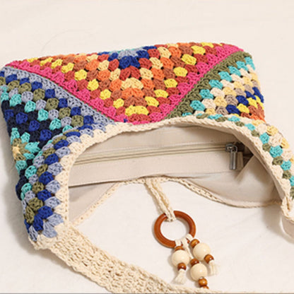 Cosbai - V-shape Crochet Shoulder Bag - Classic &amp; Stylish