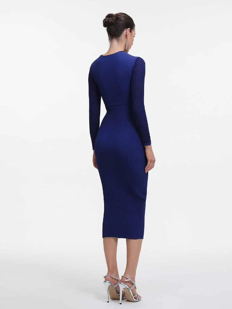 Ingrid Classic Long Sleeve Knit Midi Dress