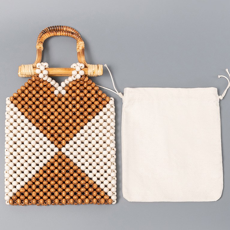 Color Block Bamboo Hollow Handbag