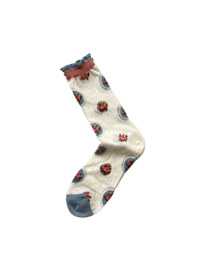Rufia - Floral Lace Socks - Japanese Style