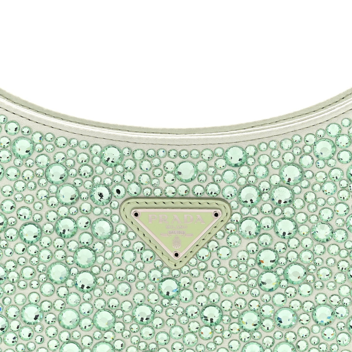 Satin Crystal Cleo Adjustable Strap Shoulder Bag Acqua