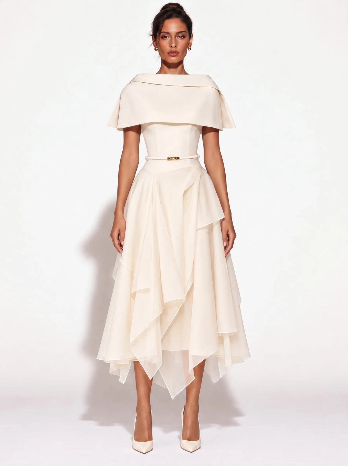 Elodie Asymmetrical Hem Midi Dress